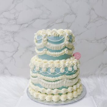 Baby Blue Vintage Korean Cake