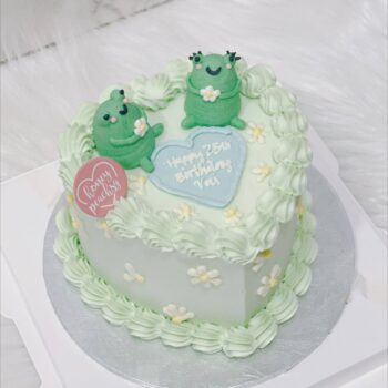 Frog Vintage Cake [Heart Shape]