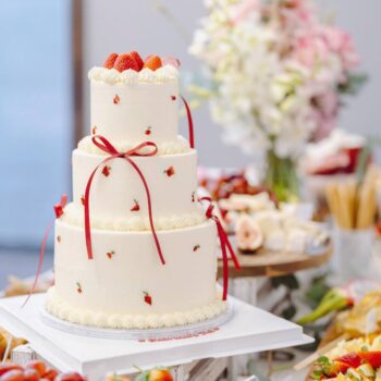 Cherry Strawberry Ribbon Cake