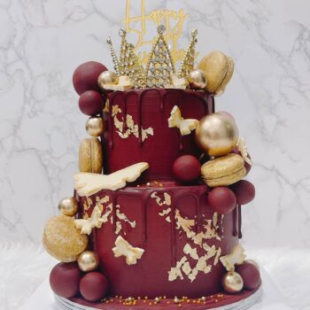 Maroon Red Butterfly Cake
