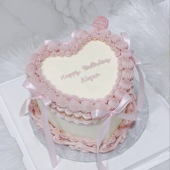 Baby Pink Heart Shape Cake