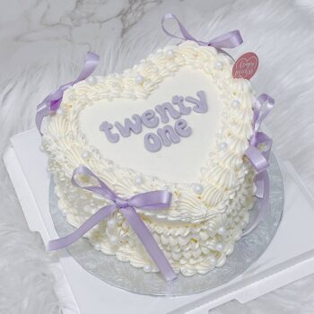 Pastel Violet Purple Ribbon Cake