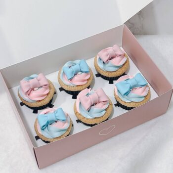 Gender Reveal Ribbon Cupcakes (Box of 6)