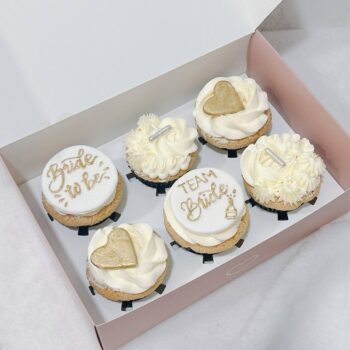 Bride to Be — White Bachelorette Cupcakes (Box of 6)
