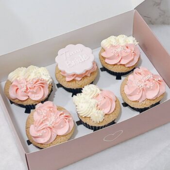 Bride to Be — Pink Bachelorette Cupcakes (Box of 6)