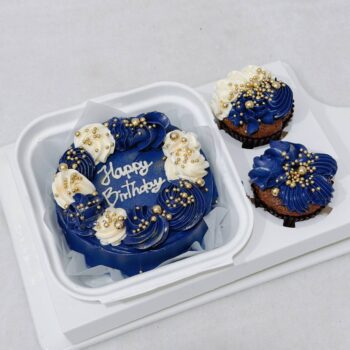 Navy Bento Cake + 2 Cupcake Set