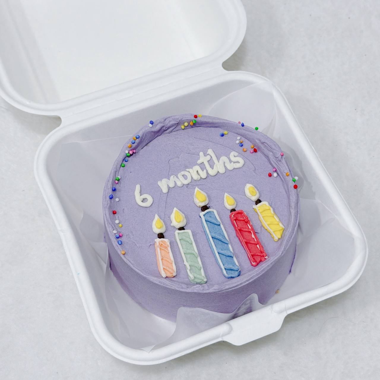Purple Candle Celebration Bento Cake