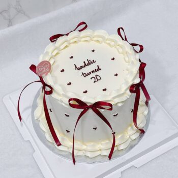 Classic Red Love Ribbon Cake