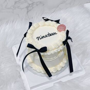 Minimalist Black x White Coquette Cake