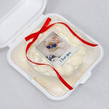 Ribbon Polaroid Photo Cake