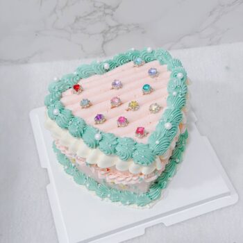 Love Rings Gem Cake (Heart)