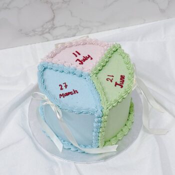 Triple Ribbon Colorful Friendship Dates Cake