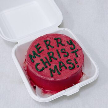 Merry Christmas Red Bento Cake