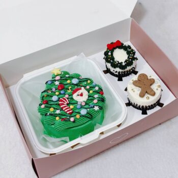 Christmas Tree Bento + 2 Cupcakes Set