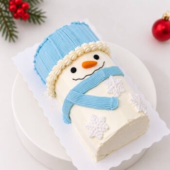 Winter Snowman Scarf Log Cake (Reg)