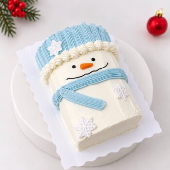 Mini Winter Snowman Scarf Log Cake