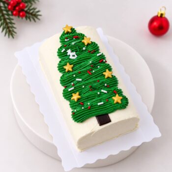 Mini Christmas Tree Log Cake